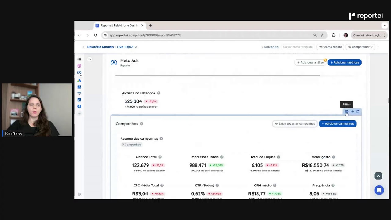 Como criar e customizar seu Relatório no Reportei (Passo a Passo)