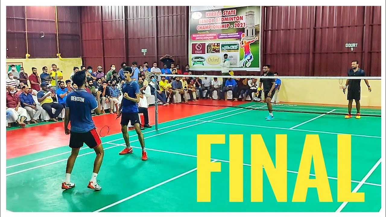 BENSON/NAVANEETH VS SREEJITH/MANAVRAJSUMITH:KERALA STATE SENIOR BADMINTON DOUBLES CHAMPIONSHIP FINAL