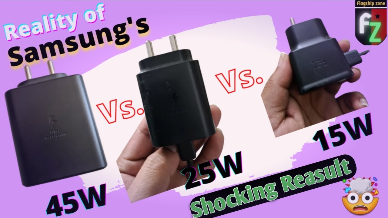 Samsung 45w charger review | Samsung 45w charger vs. 25w vs. 15w charging speed test | Hindi review