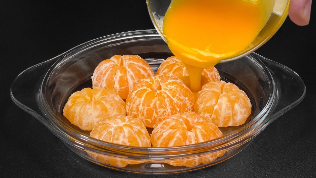 Просто взбейте яйца с мандаринами! Вкусный десерт за 5 минут! Вкусно и полезно