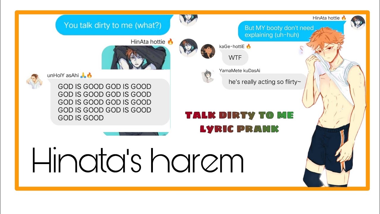 haikyuu texts: Talk dirty to me lyric prank || Hinata Harem