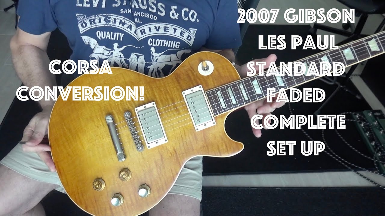 2007 Gibson Les Paul Standard Faded Corsa Conversion Complete Set Up Faber Tone Lock Bridge and more