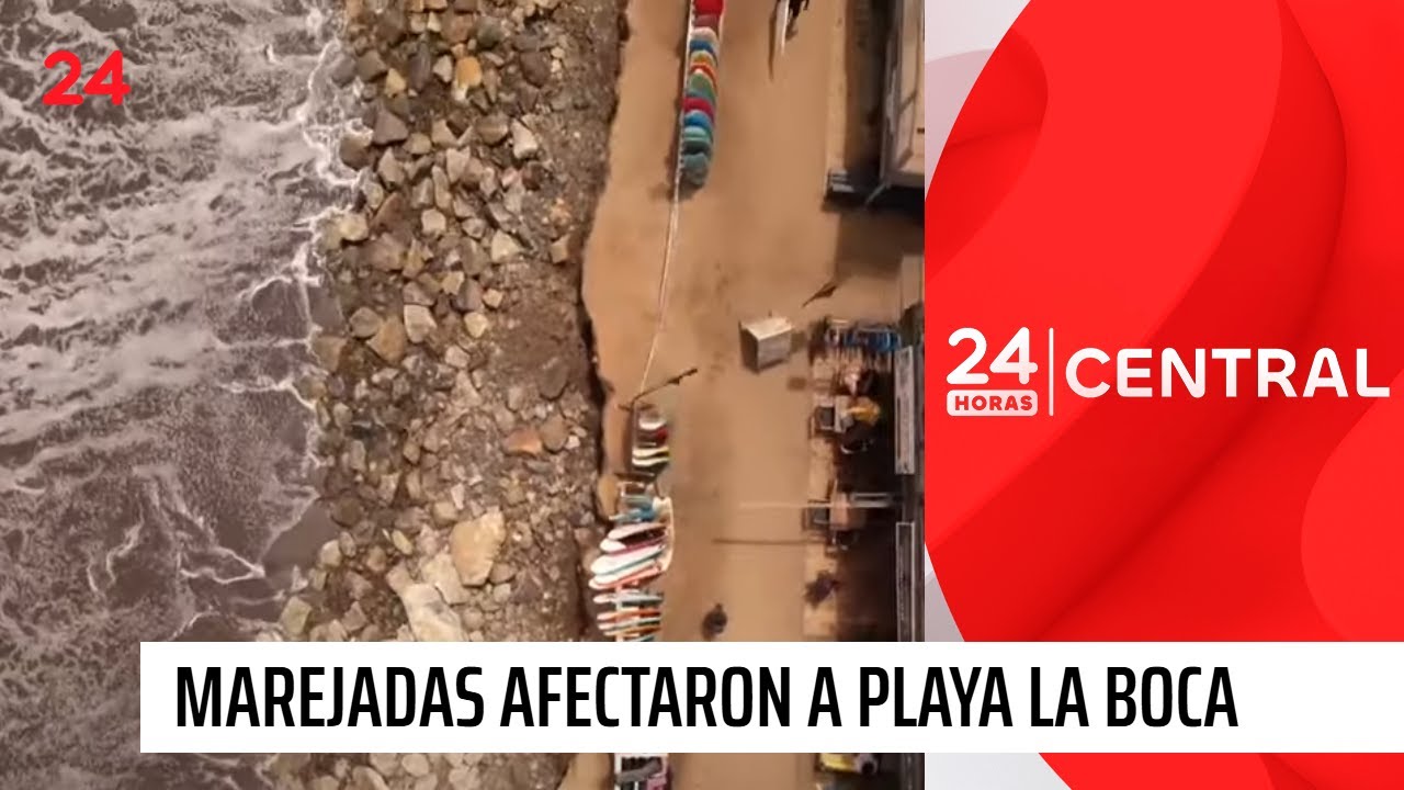 Rubro tur&iacute;stico afectado: playa La Boca casi sin arena tras marejadas | 24 Horas TVN Chile