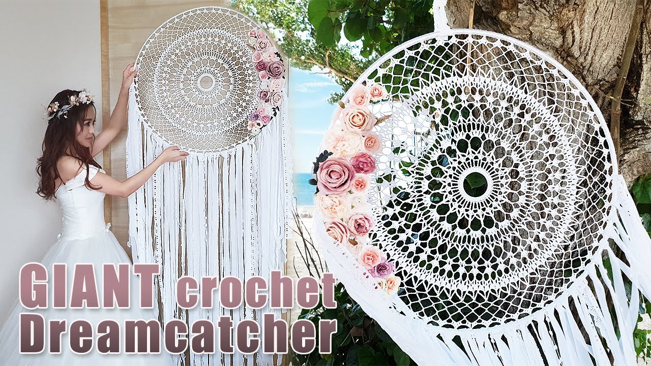 Crochet Doily Tutorial l How To Make A Giant Crochet Dreamcatcher ?