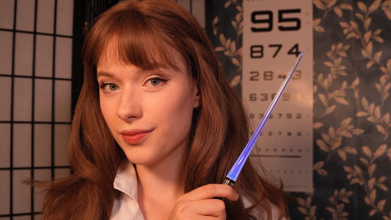 ASMR Doctor Roleplay: Eye Exam, Inspection, Eye Cleaning, Eye serum, light exams