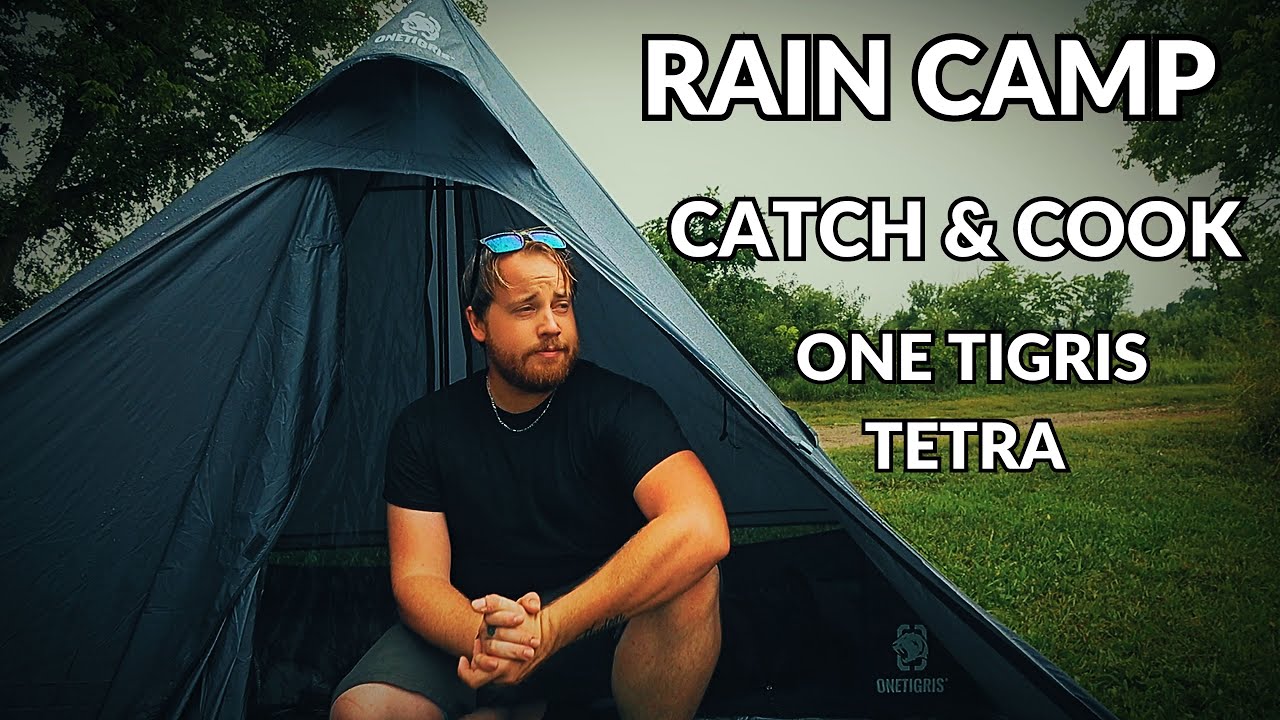 Rain Camping With OneTigris Tetra | Catch And Cook