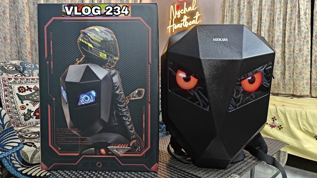 Hookaba Eye Rover Unisex LED Hard Shell Waterproof Backpack-31 Ltrs | NISCHAL heartbeat Vlog Ep- 234