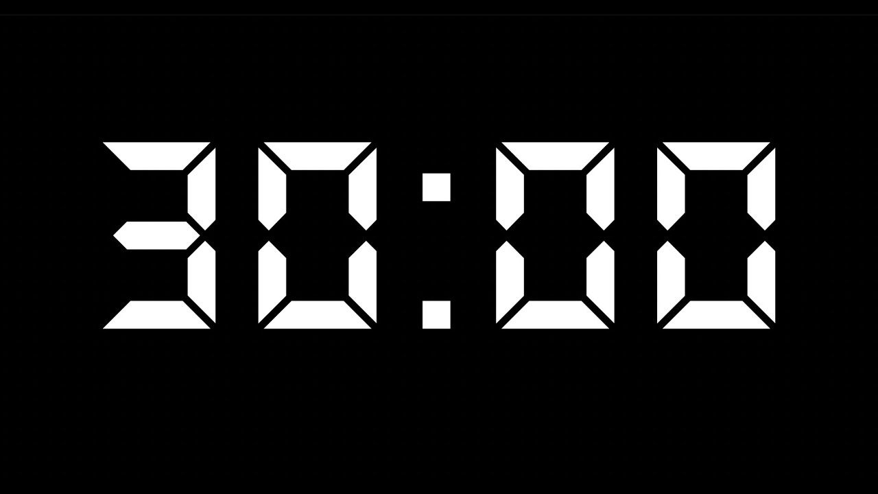 30 minute timer - LOUD alarm at the end 🔔 (No music)