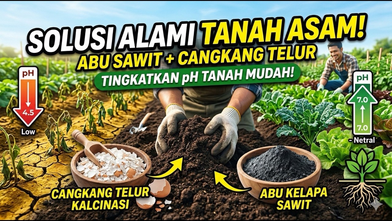 Pulihkan Tanah Asam Secara Alami: Kombinasi Cangkang Telur & Abu Kelapa Sawit untuk Naikkan pH Tanah