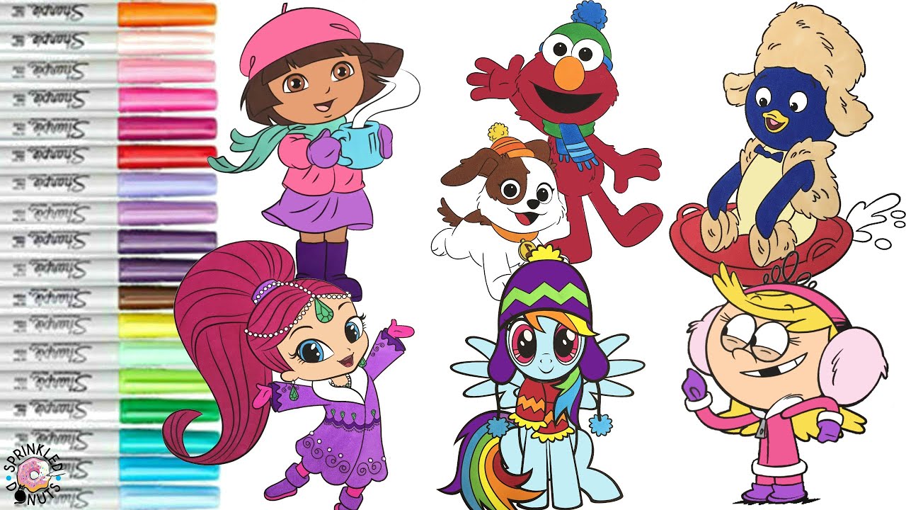 Coloring Book Compilation Winter Fun My Little Pony Sesame Street Backyardigans Shimmer & Shine