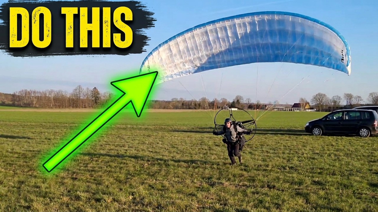 How to do it? Take Off with a paramotor patang in strong winds