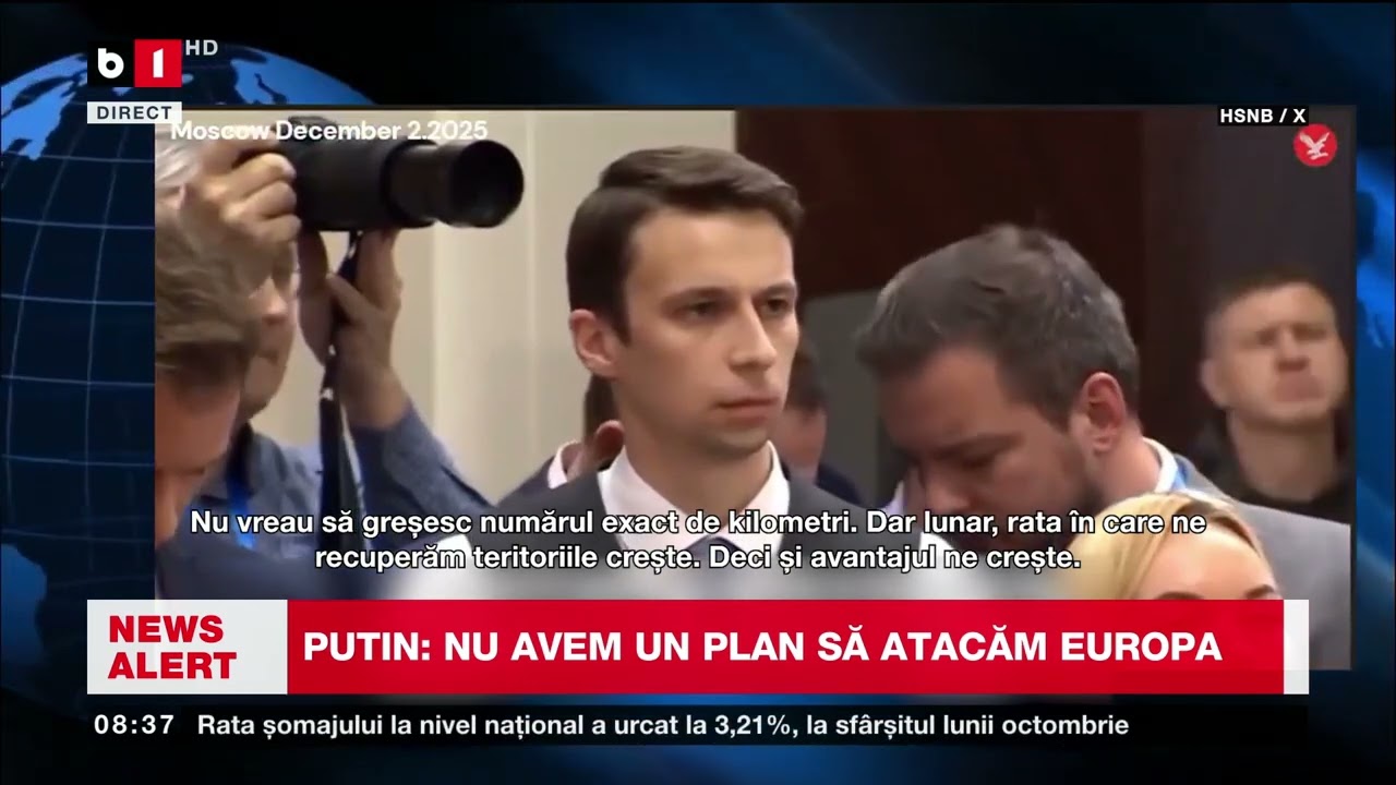 CONDIȚIA LUI PUTIN PENTRU A OPRI RĂZBOIUL_Știri B1TV_3 dec. 2025