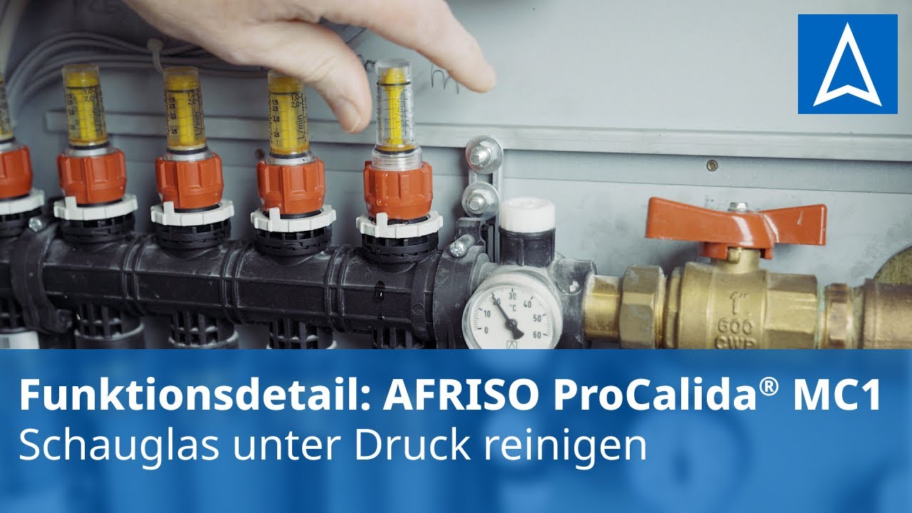 Funktionsdetail: Schauglas des Durchflussmessers unter Druck zu reinigen