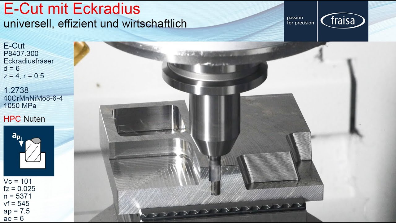 Der Alleskönner Fraisa E-Cut mit Eckradius: Perfekte Ergebnisse in jeder Anwendung!