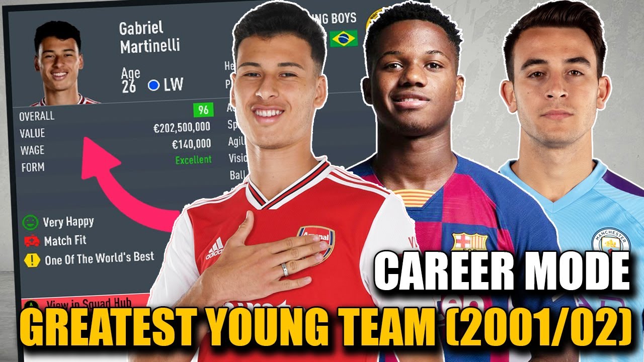 THE GREATEST YOUNG TEAM IN CAREER MODE!!! (born in 2001/02) - FIFA 20 (Ansu Fati, Martinelli)
