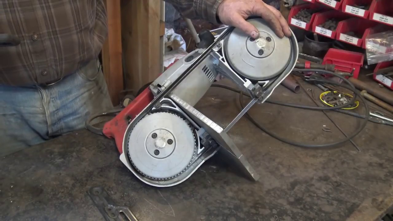 Portable band saw bench mount stand for the blacksmith shop