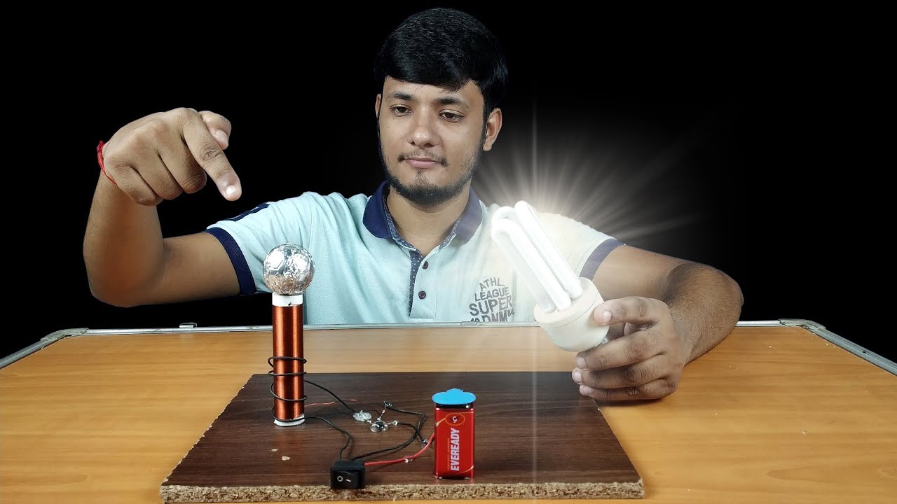How to Make a Tesla Coil at Home || Science project || Wireless Electricity Transfer