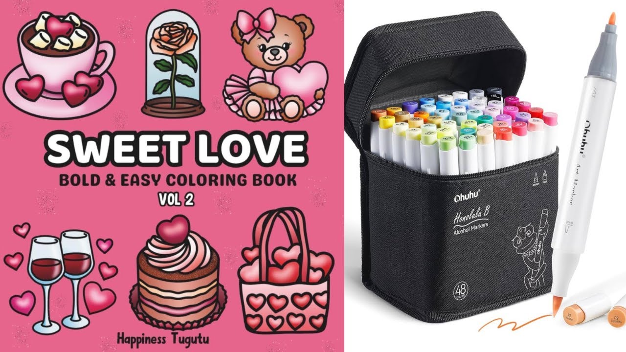 Sweet Love Coloring Book Vol 2 🍪🌹 | Flip Through | Color With Me | Satisfying ASMR 💕