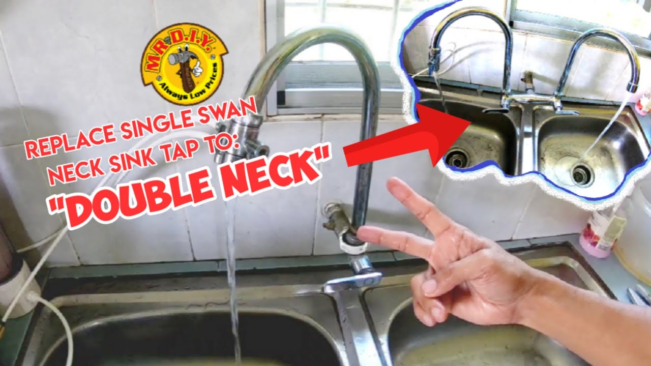 Replace Single Neck to Double Swan Neck Sink Tap on Your Kitchen Sink