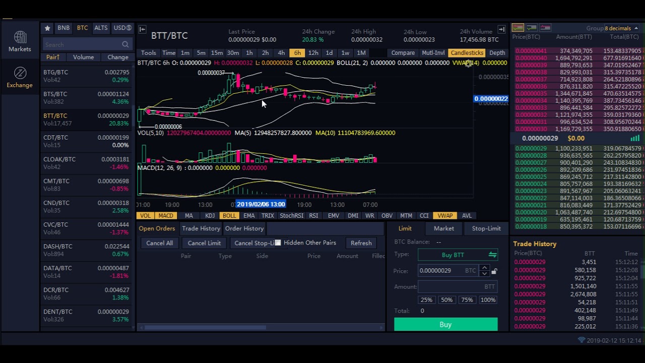 Crypto - Market Watch Instant Insights  - Feb. 12, 2019 6:30 PM - BTT Liquidity February 12, 2019