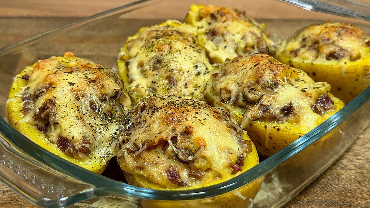 Картофель, фаршированный грибами! Вкусный и быстрый рецепт картофеля на ужин!
