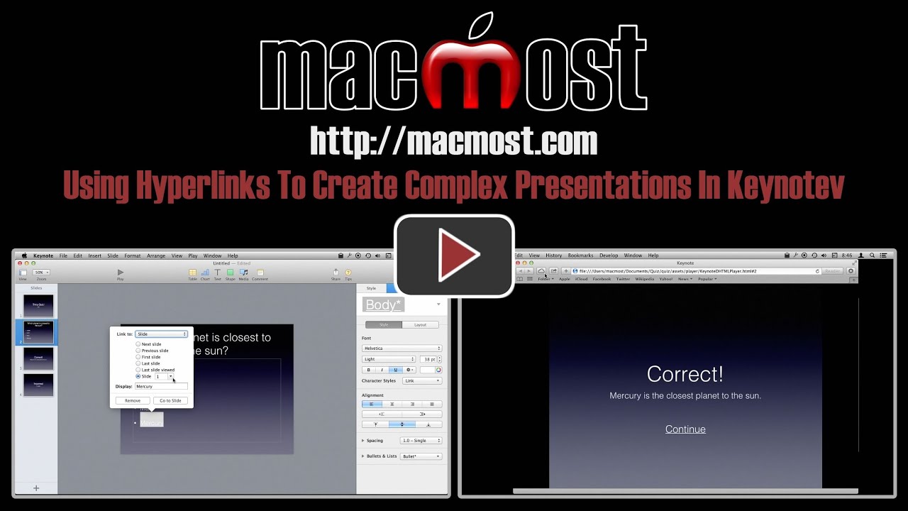 Using Hyperlinks To Create Complex Presentations In Keynote (#985)