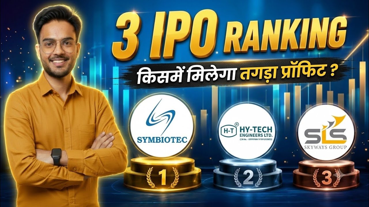 3 IPO Ranking | Symbiotec Pharmalab IPO, Hy-Tech Engineers IPO & Skyways Air Services IPO |GMP Today