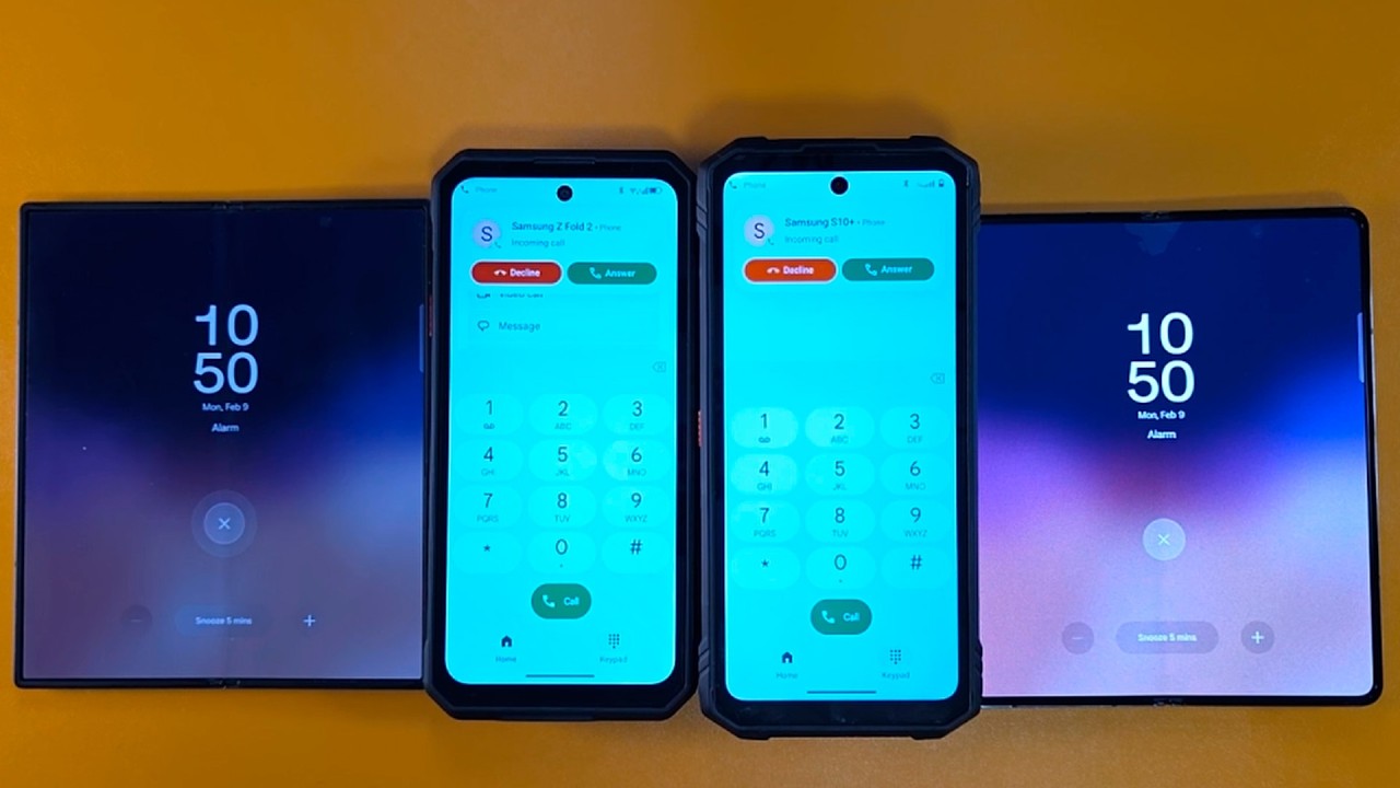 ALARM CLOCK & SNOOZE TO BIG INCOMING CALL SAMSUNG ZFOLD6+GALAXY ZFOLD4 VS TWO RUGGED PHONES