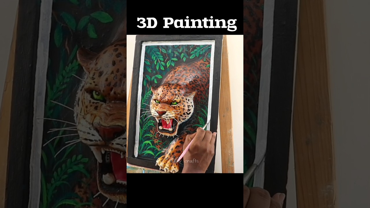 Realistic leopard painting and sculpting