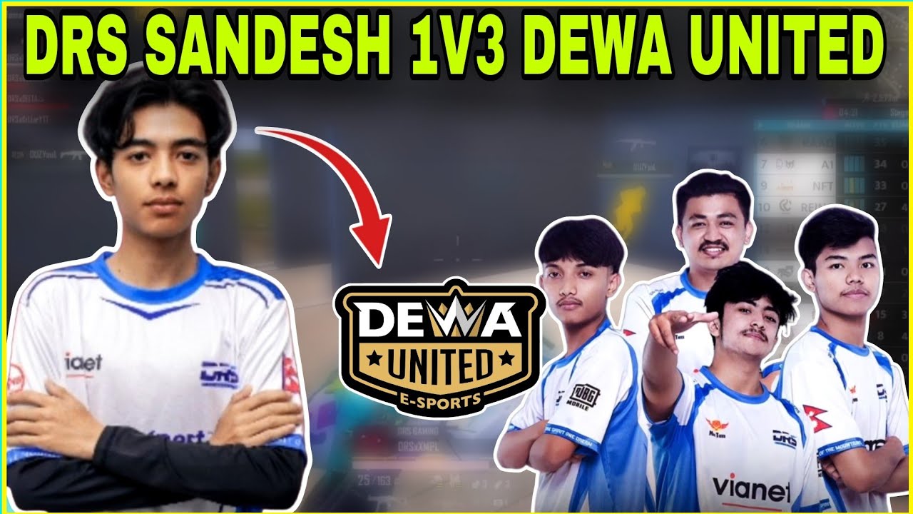 DRS Sandesh 1v3 Against DEWA United | DRS vs DEWA 4v4 Fight | Clash with kvn