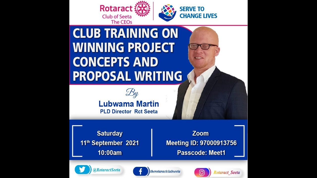 Club Training on Winning Project Concepts and Proposal Writing    Lubwama Martin