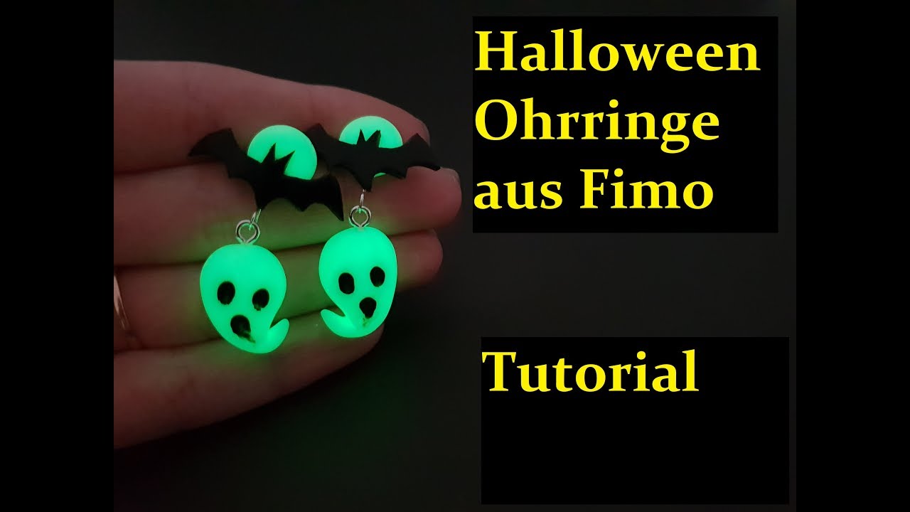 Halloween earrings polymer clay Tutorial Fimo серьги на хеллоуин из полимерной глины DIY