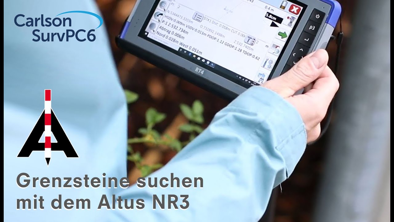 Grenzsteine suchen mit der Software SurvPC und dem GPS-Empfänger Altus NR3