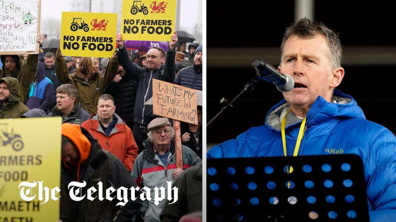 Nigel Owens joins farmers to protest against Welsh Government's new sustainable farming scheme