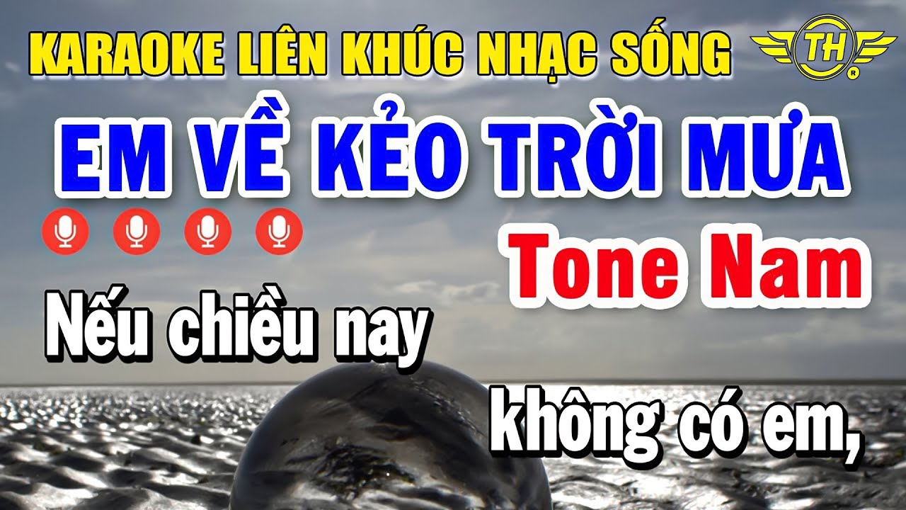 Karaoke Liên Khúc Nhạc Sống Tone Nam Quá Dễ Hát | Chọn Lọc Nhạc Vàng - Em Về Kẻo Trời Mưa