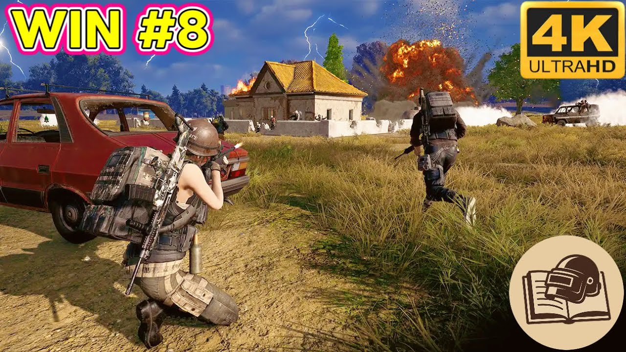 WIN #8 PUBG PC 4K GAMEPLAY 10 KILLS ERANGEL MAP SQUAD TEAM