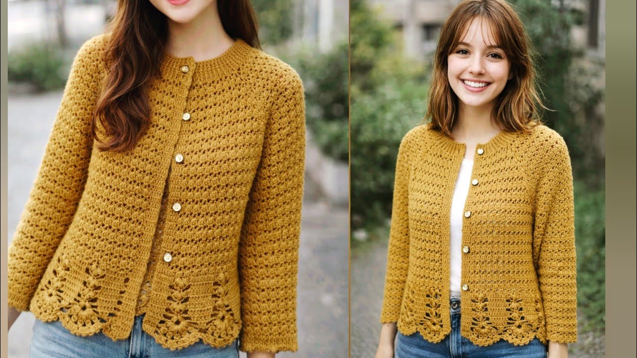 How to make a # crochet beautiful cardign ..  S/M /XL /XXL ..