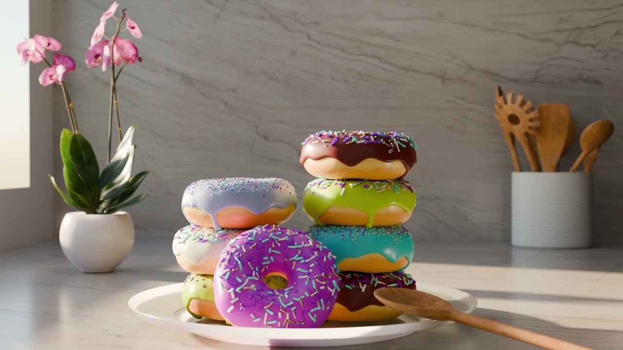 Blender Guru Donuts Tutorial  -  My result Video 2025