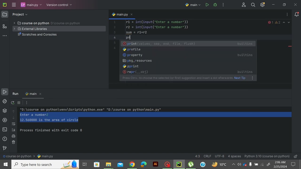 Variables, User input, output, and basic operations in Python