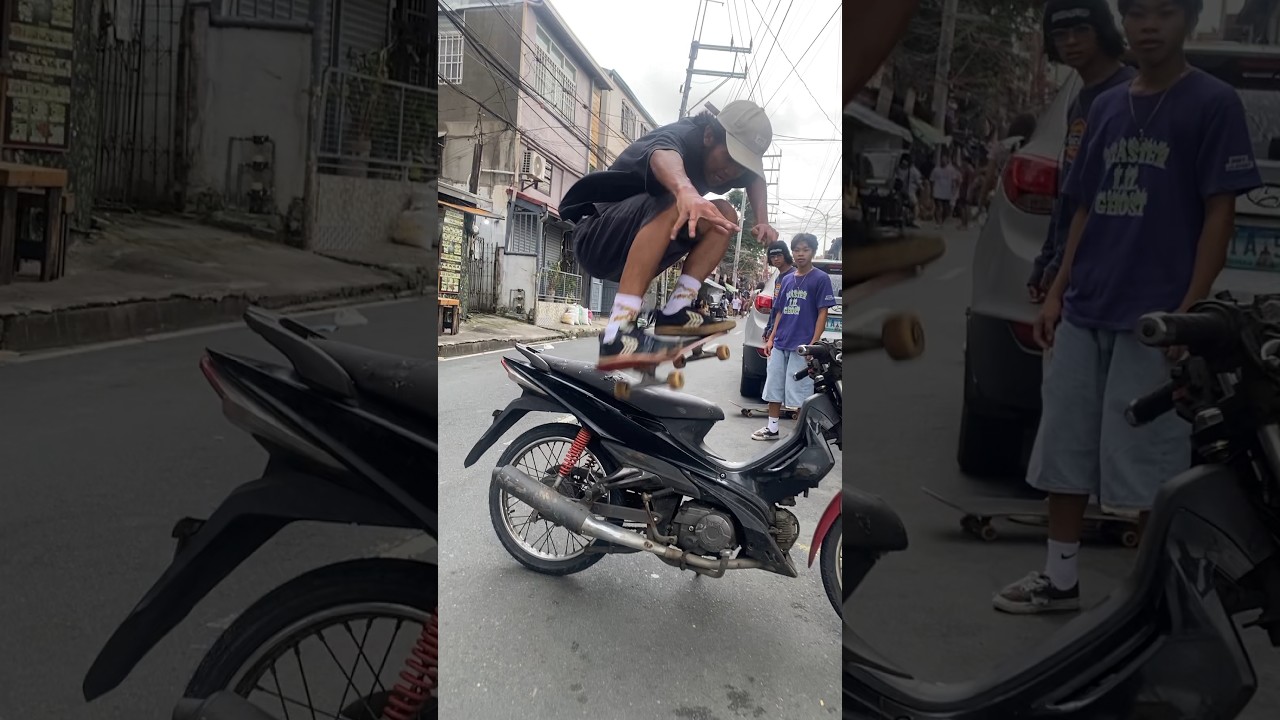 OLLIE OVER 🛵 #philippines #skateboarding #kickflip #skate #shortsfeed #shortvideo #shorts
