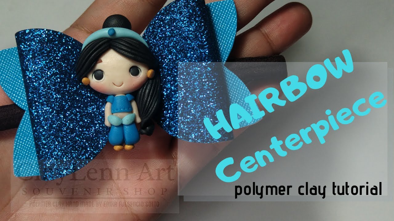 DIY HAIRBOW Center Charm Princess Jasmine Polymer Clay Tutorial / Step by step