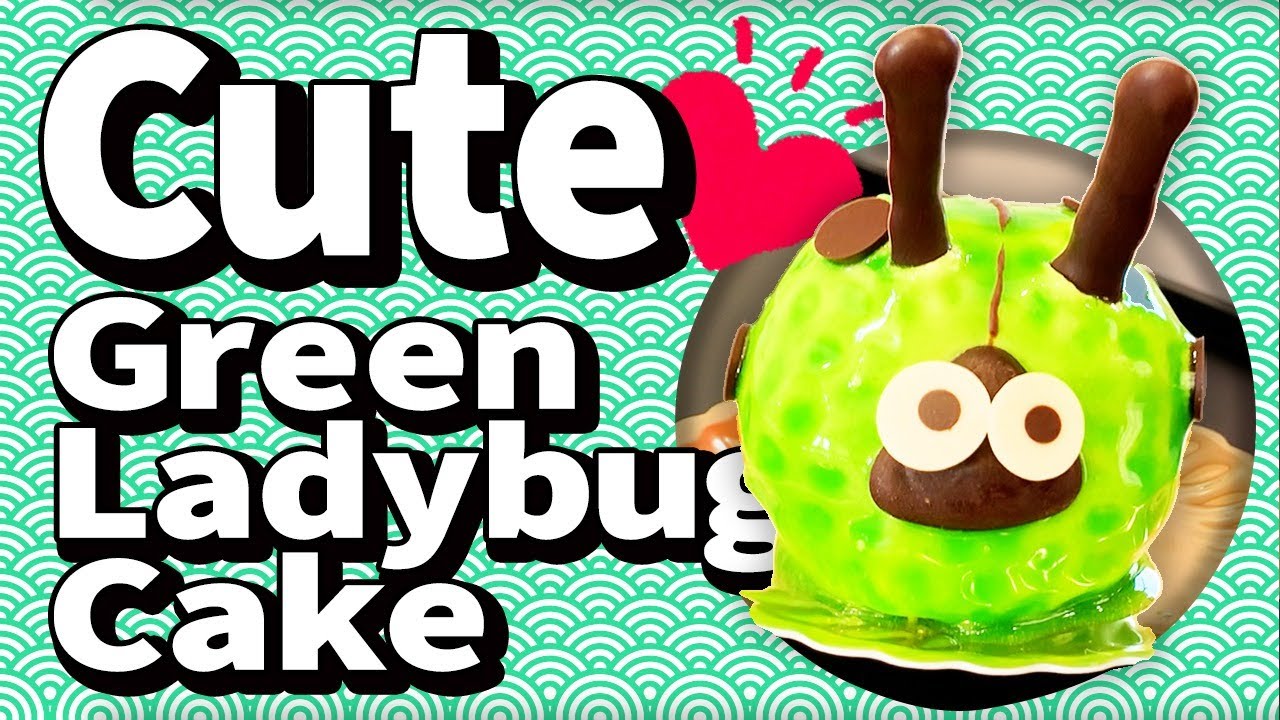 How cute! Green Ladybug Cake | Japanese unique pastry shop in Kagawa