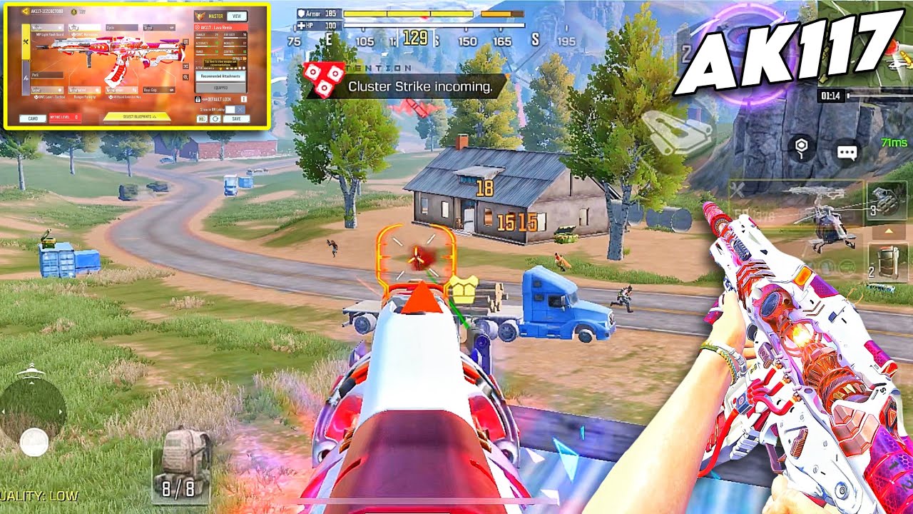 NO RECOIL IN ANY RANGE AK117 LAVA REMIX GUNSMITH BR 😍| CODM