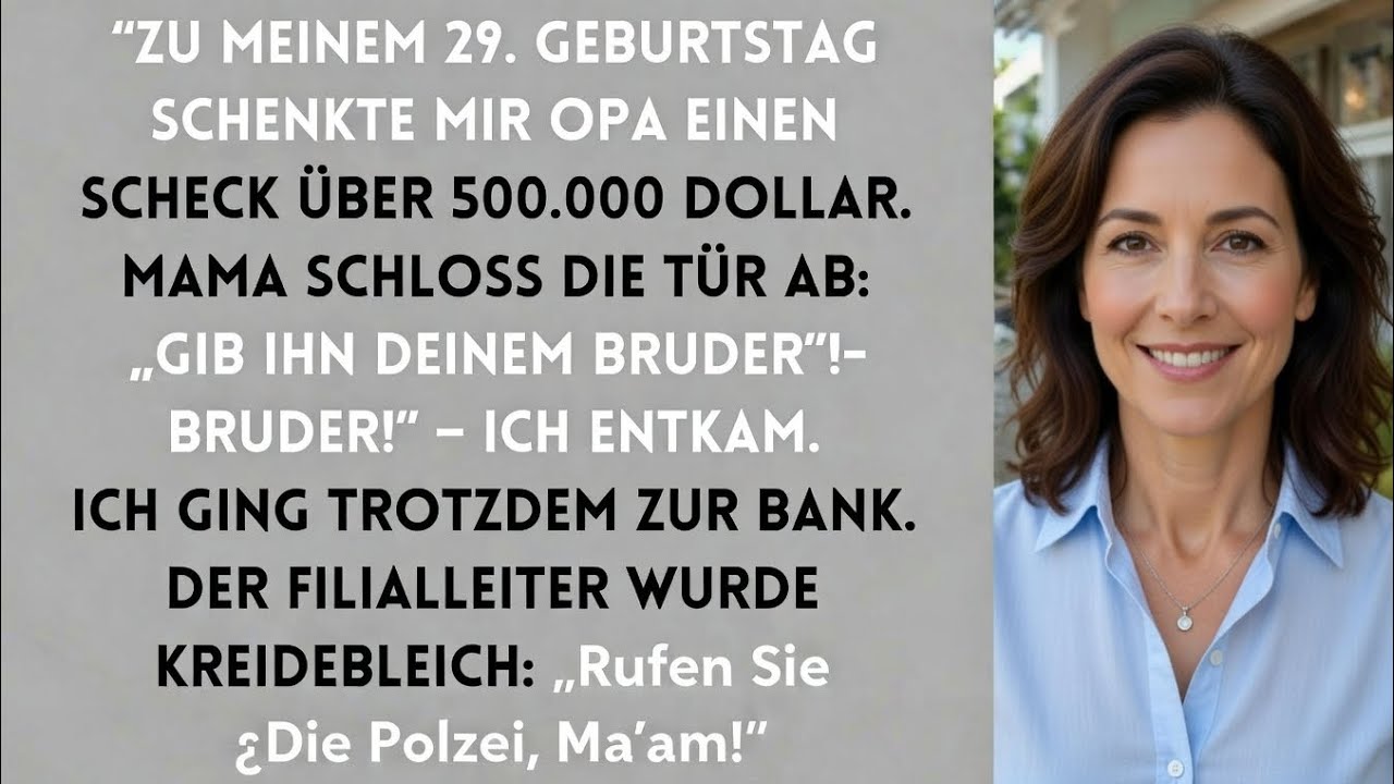 Unterschreib den Scheck, sonst rufen wir die Polizei!“ –Meine Eltern versuchten, mein 500.000-Dollar