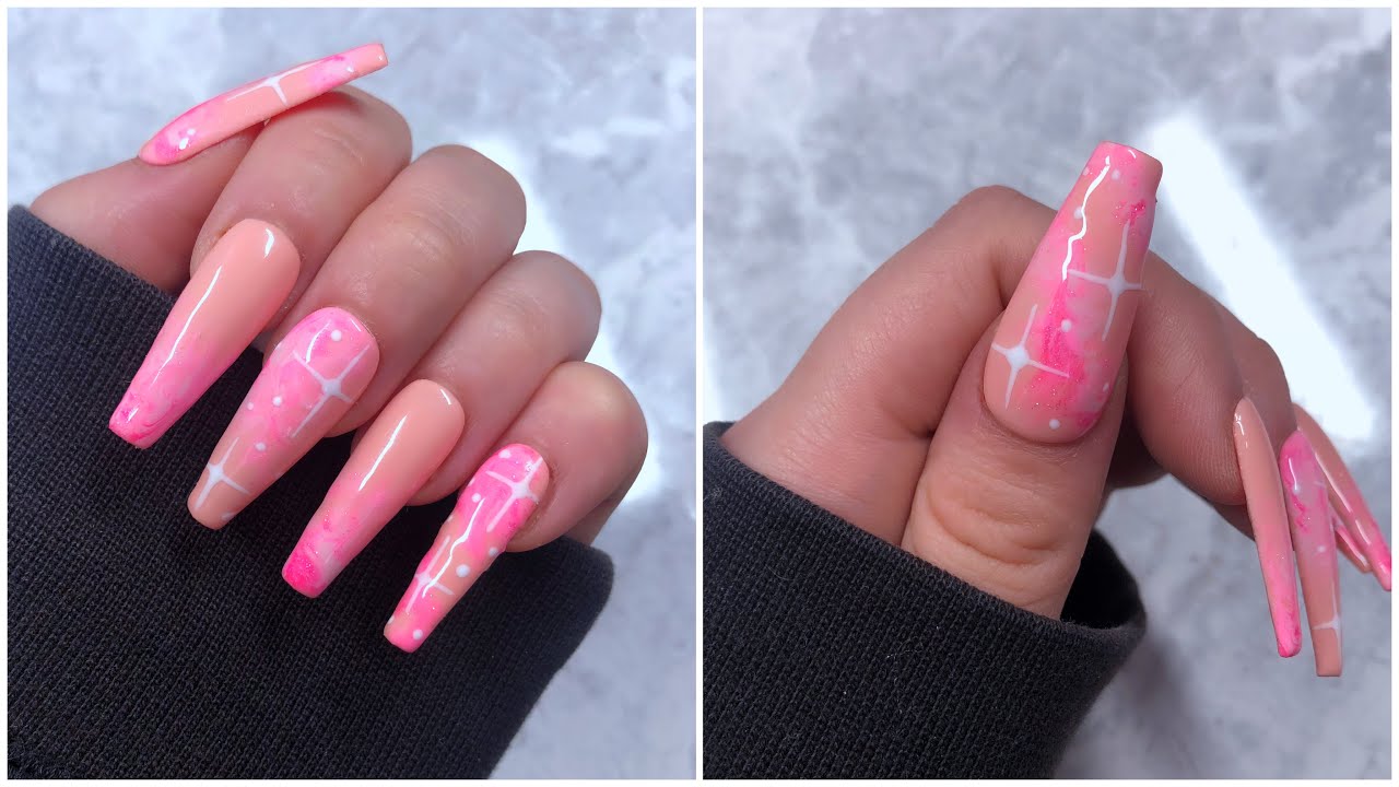PINKY SPACE INSPIRED NAIL DESIGN| HOW TO MAKE PRESS ON NAILS| NAIL TUTORIAL| PRESS ON BUSINESS