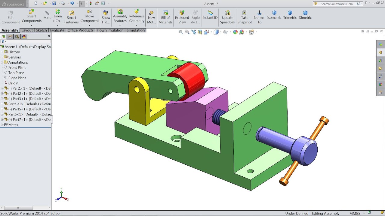 Проектирование и сборка зажима в SolidWorks | Учебное пособие по SolidWorks