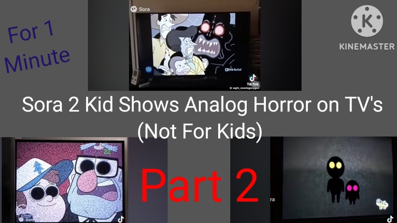 Sora 2 Kid Shows AI Analog Horror On TV's (Part 2) (Not For Kids) (For 1 Minute) 