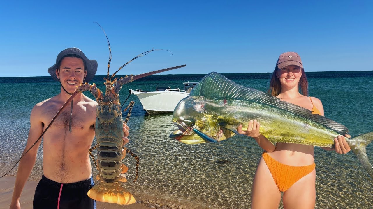 Massive Mahi! Jumbo Crayfish! Eating What We Catch At Amazing Ningaloo Beach Camp