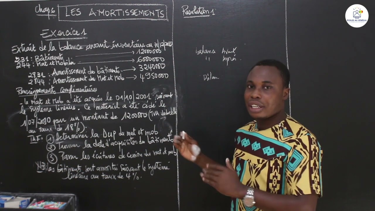 Exercices - Première STEG - Comptabilité : Les amortissements / M. Akpoto