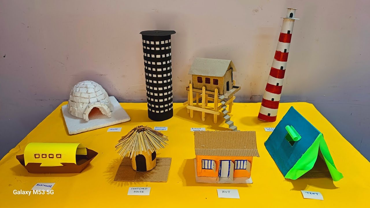 Type of house model making | Types of house's school project | Types of houses project model